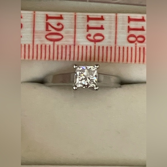 ❌SOLD❌ Custom Jeff Cooper 950 Palladium Princess Cut Diamond Engagement Ring - Picture 9 of 12